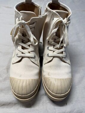 Universal Thread Cream Canvas Combat Boots